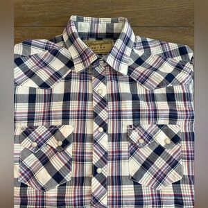 Wrangler Retro Long Sleeve Pearl Snap‎ Shirt Size M Gently Worn